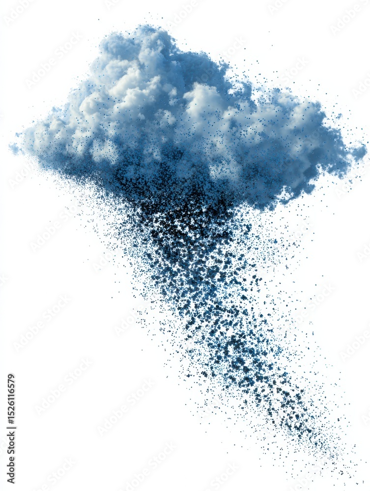 Poster Cloud System Error Symbol Dissolving Into Particles Gracefully in a Soft Upper Margin Against a Bright Background