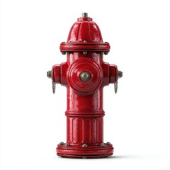 Red fire hydrant on white background