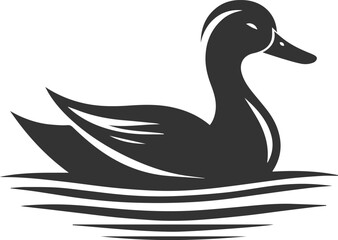 Bird silhouette of a duck vector illustration