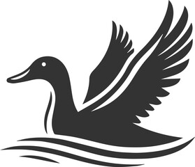 Bird silhouette of a duck vector illustration