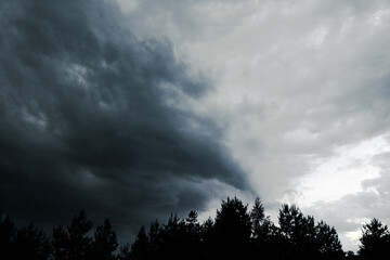 Beautiful colorful stormy sky at sunset. Sunset with mood stormy sky