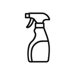 Outlined spray bottle cleaning essential. Icon symbol illustration