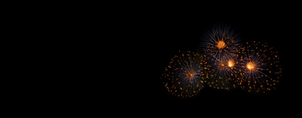 Firework celebrate an American National Day anniversary party in night background. Beautiful Fireworks Concept.