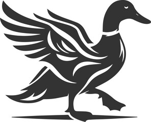 Bird silhouette of a duck vector illustration