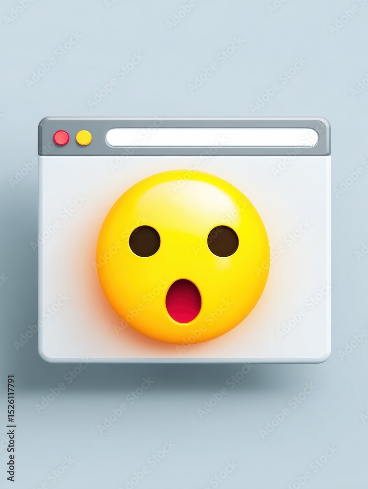Poster Browser Window Hijacked by Fake Alert Featuring Alarm Emoji and Empty Left Side for Scam Warning