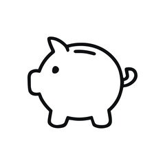 Stylized piggy bank outline illustration. Icon symbol illustration