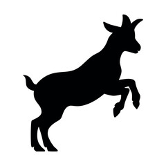 Jumping goat silhouette vector animal illustration