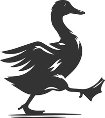 Bird silhouette of a duck vector illustration