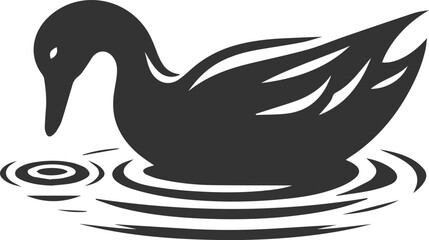 Bird silhouette of a duck vector illustration