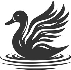 Bird silhouette of a duck vector illustration