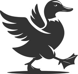 Bird silhouette of a duck vector illustration