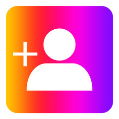 Obraz premium Instagram follow icon button element transparent background file format png gradient colour with square element
