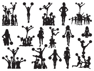 CHEERLEADER STUNT SILHOUETTE