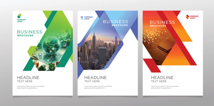 Business brochure modern design set template