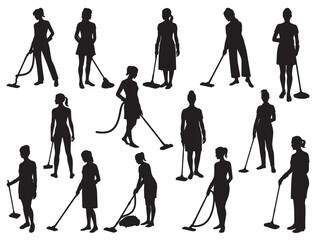 CLEANING WOMAN SILHOUETTE