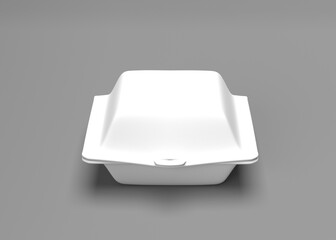 White Styrofoam Food Container Mockup Empty Takeaway Box for Branding and Design