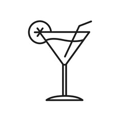 Cocktail icons line art vector illustration