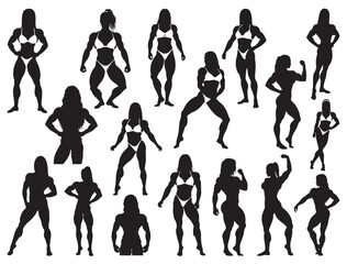 FEMALE BODY BUILDER SILHOUETTE