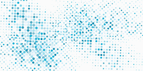 Vector abstract blue background frame of geometric shapes. Circular ornament. Pattern of dots  particles Poster for technology art good