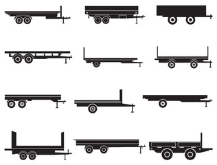 FLATBED TRAILER SILHOUETTE