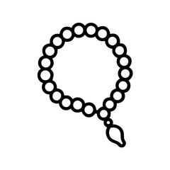 Obraz premium Simple mala beads in a circular shape with a tassel pendant 