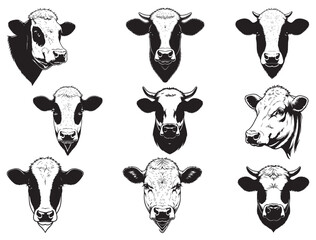 HEREFORD COW HEAD SILHOUETTE