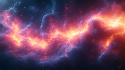 Naklejka premium Magnetic Waves Bursting Through Nebula High Resolution Picture