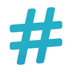 Fototapeta premium Blue hashtag symbol on a white background, representing social media trends, tagging, and digital communication