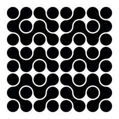Black pattern of dots metabol on white background. Abstract geometric figures of connected molecules. Modern vector design.	