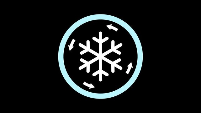 Cooling system icon animation on transparent background
