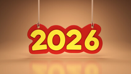 New Year 2026 Creative Design Concept - 3D Rendered Image