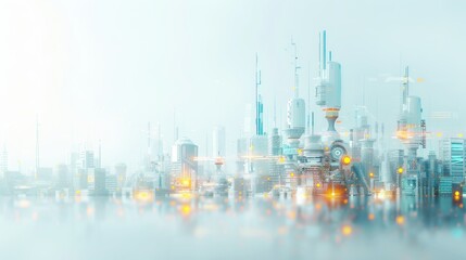 Futuristic cityscape development urban environment digital art modern technology aerial view innovation and design