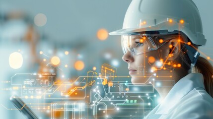 Innovative engineering solutions modern laboratory digital technology industrial environment close-up view engineering concept