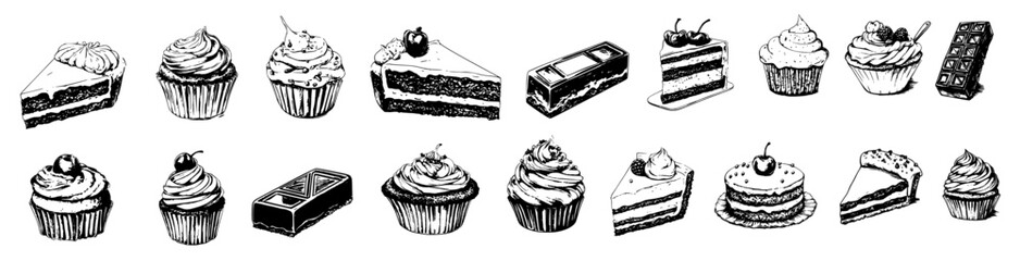 Collection of cakes and cupcakes