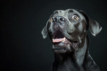 Funny cane corso dog displays astonishment during Black Friday shopping excitement at a local mall in the United States, capturing the joy and chaos of holiday sales
