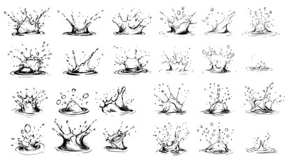 water splash collection vector illustrations