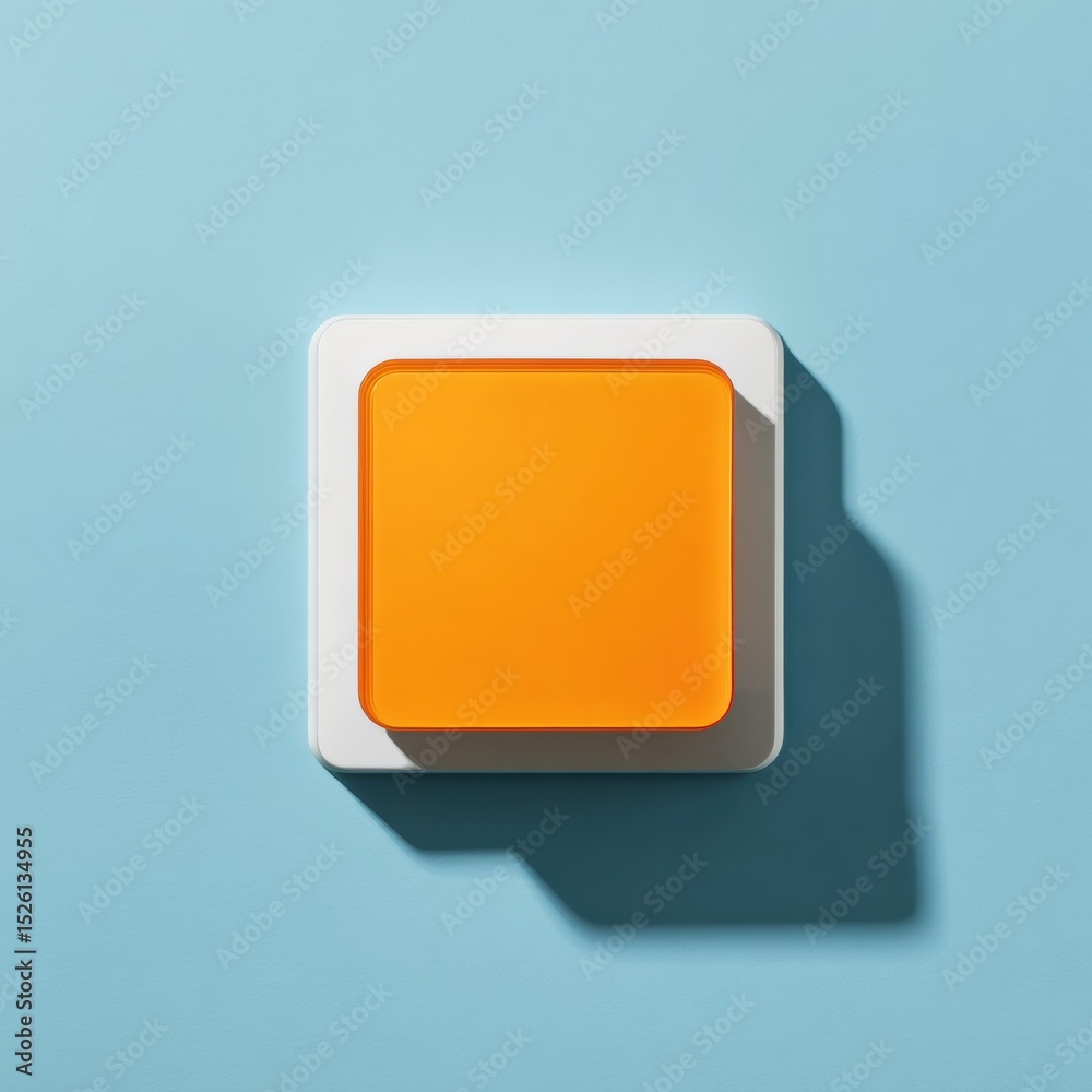 Poster modern wall-mounted smart thermostat with bold orange touch interface for energy-efficient home auto