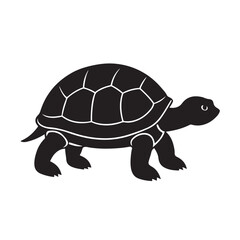 Slow and Steady Tortoise Silhouette Walking with Determined Pace