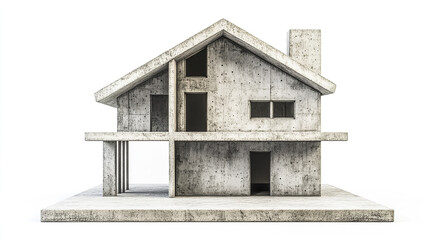 Modern concrete house design with minimalist aesthetic and unique structure