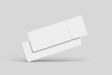 Floating Two Blank Tickets Mockup