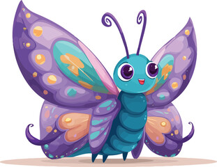 Butterfly Character Outline Design: Cute, Elegant & Creative Line Art for Logos, Illustrations, and Kids Projects