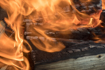 bright fire close up