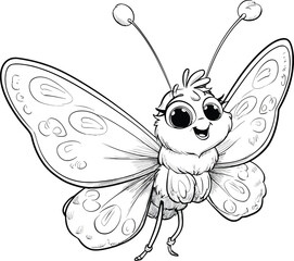 Butterfly Character Outline Design: Cute, Elegant & Creative Line Art for Logos, Illustrations, and Kids Projects