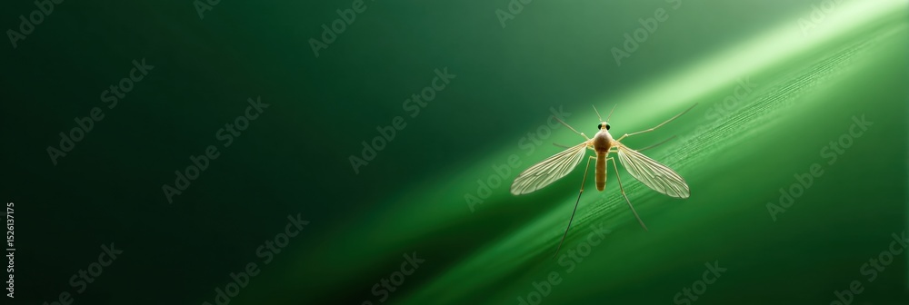 Poster Detailed Mosquito Icon Macro View in Flight With Transparent Background for Pest Control and Disease Prevention Advertising Campaigns