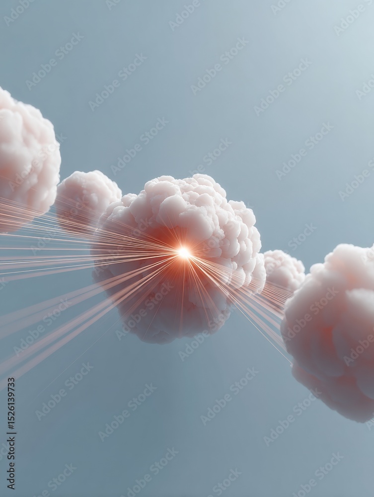 Poster Futuristic Quantum Energy Beam Connecting Particle Clouds with Crystalline Structures and Radiant Symmetry for Science Education and Digital Innovation