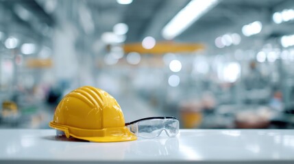 Safety equipment on construction site industrial environment photography focused viewpoint worker protection concept