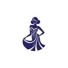 Glamorous women in dress logo