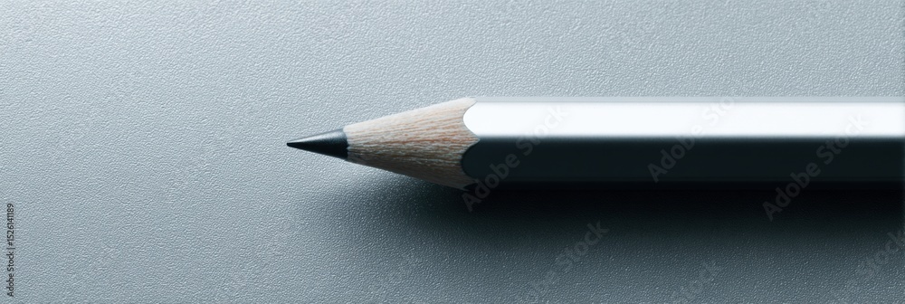 Poster minimalist pencil with eraser on clean flat surface for educational and academic preparation, concep