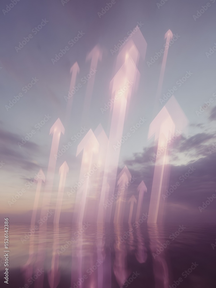 Poster Futuristic Trajectory Planning with Rising Arrows on Digital Circuit Background Symbolizing Tech Transformation and Market Expansion Strategy