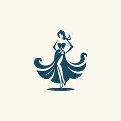 Obraz premium Glamorous women in dress logo